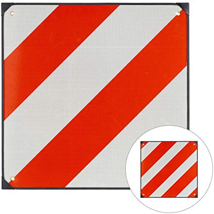 Relaxdays Warntafel, 3in1 Warnschild Italien, Spanien, Portugal, 50x50 cm, reflektierend, für Fahrradträger, rot/weiß