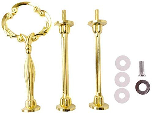 1 Set Metal 3 Tier Sturdy Vintage Sunflower Shape Party Wedding Cupcake Fruit Food Plate Stand Centre Handle Fittings Round Drill Hardware Rod Dessert Platter Rack for Wedding Parties Favor Supply