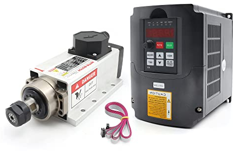 RATTMMOTOR Moteur broche à refroidissement par air 2,2 kW 220 V et entraînement à fréquence variable 2,2 kW 220 V Onduleur VFD pour machine à graver/fraiseuse CNC