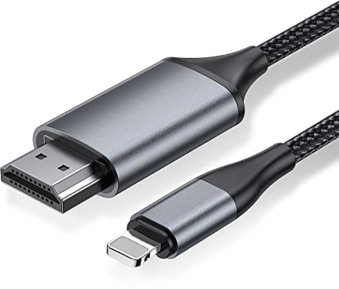 Cable HDMI de 4 m para iPhone, cable convertidor HDMI, teléfono/tableta/reproductor a televisión, cable de conexión HDMI para iOS 11, 12, 13, 14, salida de YouTube TV, HD1080P de alta definición