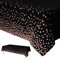 Xinvery Dot Tischdecken, Schwarz Rose Dot Konfetti Party Tischdecken wasserdichte Einweg Tischdecken für Picknick Baby Shower Halloween Weihnachten Geburtstag Dekorationen 137 x 274cm