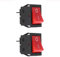URPIZY 2 Stück Schalter EIN/Aus-Schalterknopf Wippenschalter 4-polig 30A 120/250V AC Schiffsschalter Kippschalter, 4 Endpunkte, Rot Leuchtend