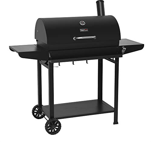 Royal Gourmet CC1830T 30-Inch Barrel Charcoal Grill with Front Storage Basket, Outdoor BBQ Grill with 627 sq. in. Cooking Area, Backyard Barbecue Cooking Party, Black