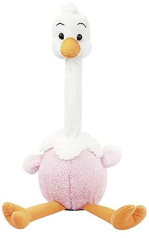 NICEYEA Sprechender Strauß Plüschtier Babyspielzeug, Tanzend und Singend mit Wiedergabefunktion, Aufzeichnung, Leuchten - Interaktives Baby Plüschtier für 2-4+ Jahre Kinder