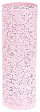 Easnea Portaombrelli in metallo, supporto per ombrelli, autoportante, supporto per bastoni da passeggio per bastoni da passeggio per ingresso, casa, ufficio (rotondo, rosa)