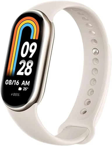 Mi Smart Band 8 - Pulsera de Actividad, Pantalla AMOLED, Monitorización de Frecuencia Cardíaca, 190 MAh, 150+ Modos Deportivos, hasta 16 Días de Autonomía, Dorado