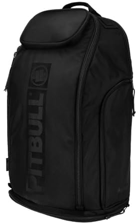PITBULL - Rucksack Hilltop II, Sport Rucksack für Freizeit und Reisen, Ideal Rucksack Sport als Wanderrucksack und Trainingsrucksack, Sehr Geräumig Sportrucksack, Praktisch Freizeitrucksack - Schwarz