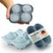 Blumtal Silikon Eiskugelform 2x4er XXL - Eiswürfel Rund Ø 5 cm + Trichter & Deckel - Runde Eiswürfelform 2x - BPA freie Silikonform Eiswürfel groß&rund - Eiskugelformer 2x - Grey Blue und Light Blue