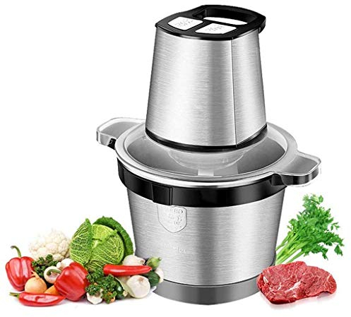 GaRcan Procesador de Alimentos eléctrico, picadora de Carne y Alimentos, tazón de Recubrimiento, licuadora, picadora para Carne, Verduras, Frutas y nueces