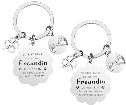WOKICOR 2 Pcs Schlüsselanhänger Freund Beste Freundin Geschenke Freundschaftsgeschenke Geburtstagsgeschenk für Beste Freundin Ostergeschenk Freundinnen Sinnvolles Geschenk für Schwester