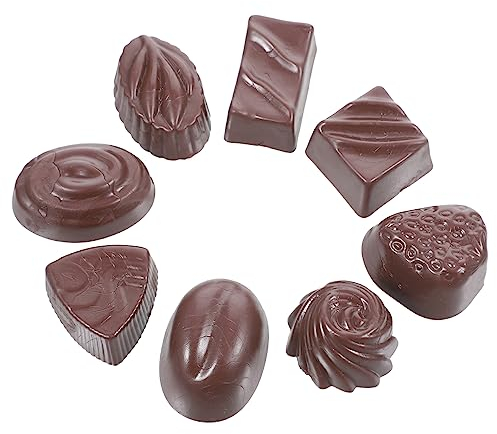 DRESSOOS 8stücke Simulationsschokolade Dekoration Künstliche Schokolade Modelle Tisch Dekor Faux Schokolade Für Küche Hochzeit Einkaufszentrum