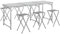 Outsunny Campingtisch Set, Klappbar Campingtisch mit 6 Stühlen, wetterfest Camping Sitzgarnitur, für Picknick, Garten, Aluminium, Grau