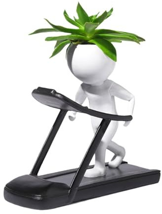 Partslety Funny Sporting Sukkulenten Topfpflanzen Töpfe Yoga Keramiktopf Niedlicher Übertopf Sukkulenten Kaktus Blume Porzellan Halter Behälter (ohne Pflanzen) Laufband Blumentopf 1