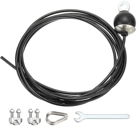 PATIKIL Cavo a Puleggia, Cavo Fitness Regolabile per Sistema a Puleggia Sostitutivo Spesso 4mm Attacco per Puleggia Cavo Pesante Palestra per Cavo Domestico, Nero (C-1m)