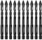 10 Pieces High-Strength Eccentric Twist Drill Bit Set, Carbide-Tipped Crooked Drill Bit for Concrete Walls Tiles Glass Hard Plastic Cement Granite (Black,6mm)
