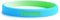 Braccialetto SOS Bicolore per bambini - Stellasticker - Con nome e numero di telefono ad alta visibilità. Ideale al mare, vacanze e gite. Resistente e impermeabile. (Azzurro-Verde)