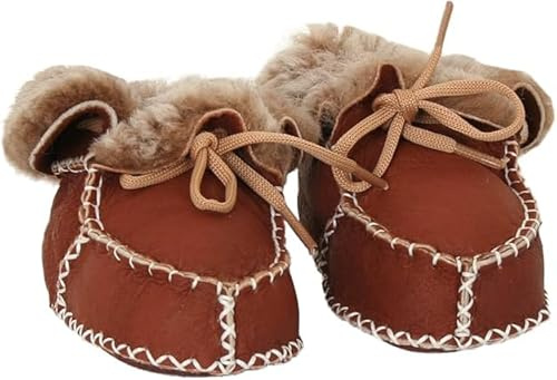 spar-home Baby Winterschuhe – Lammfellschuhe Neugeborene Geschenk Hausschuhe Kinder Lederschuhe Babys Schuhe Winter