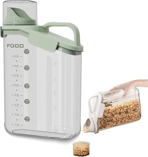 Mumjooyi Boite a Croquette Pour Chat Conteneur Croquettes Chien 3L Boite Croquette Chat avec Gobelet Doseur Doseur Croquettes Chien pour Aliments Animaux Pâtes Céréales