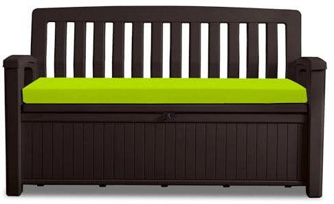 Waterproof Garden Bench Cushion 128x50x5cm Outdoor Bench, Eden & Storage Bench Seat Pad Only Extra Thick Swing Bench Patio Furniture Pads Durable & Easy to Clean Removable Cover (Lime Green)