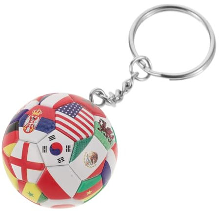Mikikit Schlüsselanhänger Party Fußball Personalisiert aus Imitationsleder Wm Deko und Zinklegierung Kompakt und Robust für Rucksackdekoration und Fußballfans