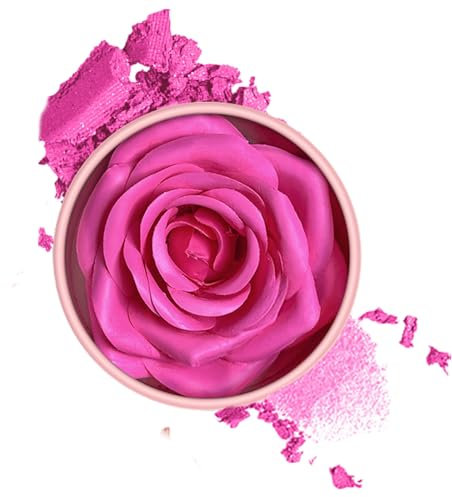 3D Rose Blush Puder für Wangen, Lippen und Augen, mattes Gesicht Rouge, mischbare Formel für einen weichen, matten Look und gleichmäßiges Finish