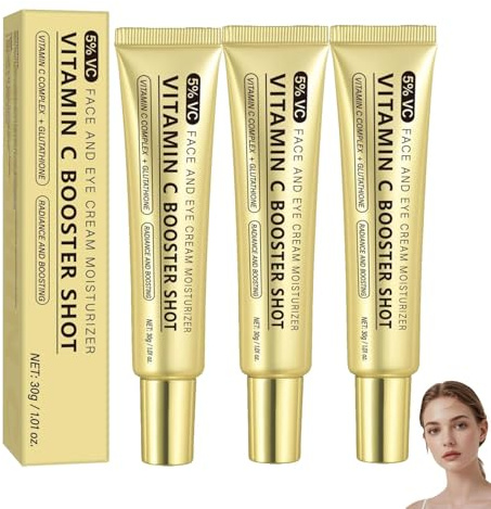 Vitamin C Booster Shot Serum with Glutathione, Niacinamide and Vitamin E for Glow Skin, Pigmentflecken Entferner Gesicht, Anti Aging Niacinamide Serum Gesicht, Verbessern sie Fahle Haut (3PC)