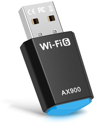 USB WLAN Stick für PC, AX900 Mbps USB WiFi 6 WLAN Adapter Dual Band 2,4G/5GHz, Free-CD-Driver, MU-MIMO WPA2-PSK, USB WLAN Stick für Windows 11/10