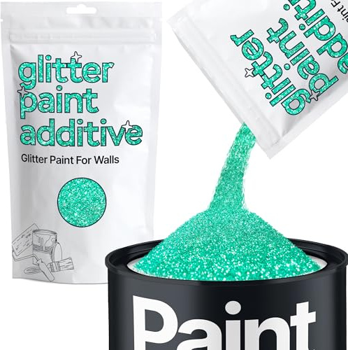 Hemway Turquoise Blue Glitter Paint Additive 100g for Adding Sparkle | for Paints & Varnish | Paint Walls Sparkly Add to Emulsion, Acrylic or Lacquer Indoor