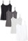 Amazon Essentials Canottiera Aderente Donna, Pacco da 4, Bianco/Carbone Puntinato/Grigio Chiaro Puntinato/Nero, XL