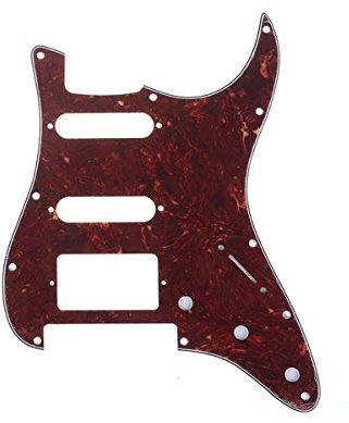 Musiclily Pro 11 Fori HSS Battipenna Strat Pickguard per Chitarra Elettrica Fender American/Mexican Standard Stratocaster con Floyd Rose Ponte Cut,4 strati Vintage Tortoise