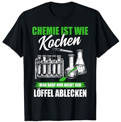 LEVOZON - Lustiges Chemie ist wie Kochen T-Shirt für Erwachsene - Unisex - Schwarz - S