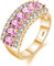 Uloveido 7 Pierre mère bague ovale coupe Rose zircone cubique plaqué or bague mariage partie femme bijoux cadeau (taille L, Rose) j501