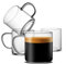 LUXU Juego de 4 tazas de café de vidrio, tazas grandes para bebidas calientes moka de boca grande (14 oz),tazas de café espresso transparentes con asa, vasos de beber sin plomo,vidrio té