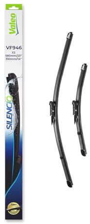 Valeo Silencio 2x Limpiaparabrisas VF946 - Delanteras - 580 mm / 350 mm | Juego de 2 Escobillas Planas, Repuesto para Equipo Original, 577946