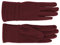 fiebig Handschuhe aus Jersey | Teddy Fleece Innenfutter & Touchfunktion | leichter & warmer Damen Thermo Handschuh (L, Bordeaux)