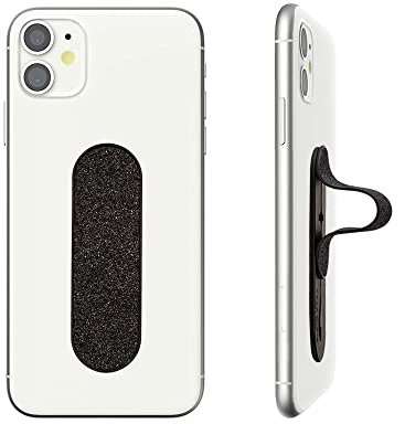 MOMOSTICK_Flat Stick : Phone Grip/Stand/Holder | Wireless Charging | Apply (Google) Pay | New Finger Grip for All Smartphones - Glitter Black