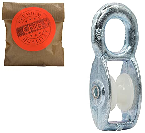 CHILO® - Umlenkrolle - super stark - Flaschenzugrolle Drahtseilrolle Seilrolle (1, 15mm)