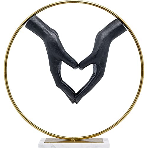 Kare Design Objekt Elements Heart Hand 62cm Deko, Schwarz, 62x60x15cm