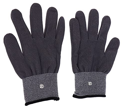 RSGK Electrode Gloves, 1 Pair Tens Machine Conductive Electrode Massage Therapy Gloves, Hand Massager Electrotherapy Lead Wires, for Arthritis Trigger Finger Poor Circulation Numbness