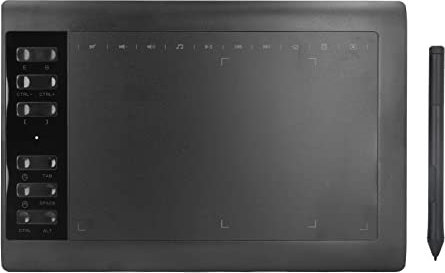 Grafik-Zeichentablett, 233PPS 5080LPI 14,2 X 9,4 Zoll Großes Zeichentablett mit 12 Hotkeys, 8192 Level Batterieloser Stylus, Art Tablet für Windows XP, Vista, Win 7 8 10 11, für OS X 10.7(Schwarz)
