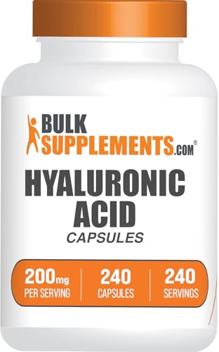 BulkSupplements.com Hyaluronic Acid Capsules - Hyaluronic Acid Supplements, Hyaluronic Acid 200mg - Pure & Gluten Free, 1 Capsule per Serving, 240 Count (Pack of 1)