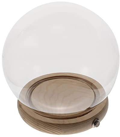 Zerodeko Home Decoration Globe D?me en Verre Lumière: Décor de Terrarium en Verre Clair Globe Cloche en Verre D?me Présentoir pour Figures de Boules de Cristal 15Cm Pas de Pile Cloche Verre
