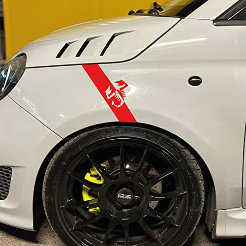ADESIVO COMPATIBILE CON FIAT 500 ABARTH 595 695 SCORPIONE TUNING (ROSSO)