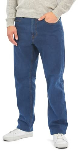 Mill&Tailor Herren Thermojeans Blau I Straight Fit I Bequeme Jeans Herren I Baumwoll-Hose I Thermohose Winter I Herren Hose mit Innenfutter I Business- & Freizeithose