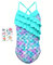 YYDSXK Costume Piscina Bambina, Costume Intero Bambina Sirena, Costume da Bagno Spiaggia Ad Asciugatura Rapida, Costume Mare Bambina Bikini con Volant Piscina, Costume Nuoto con Tatuaggi Temporanei