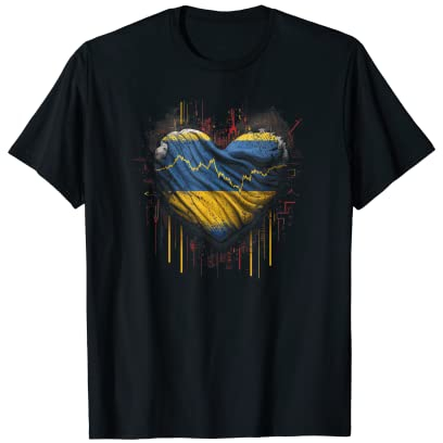 Ukraine Liebe ukrainische Flagge für Ukraine mit Herz T-Shirt
