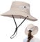TAGVO Damen Faltbarer Sonnenhut, Sonnenschutzhut Sommerhut UPF 50 + mit Nackenschnur Breite Krempe UV-Schutz Angeln Hut Mesh, Pferdeschwanz Bucket Cap für Damen Herren Strand Wandern
