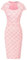 GRACE KARIN Damen Gorgeous Work Bleistift Kleid Cap Sleeve Sexy Bodycon Kleid, Hellrosa (kariert), X-Groß