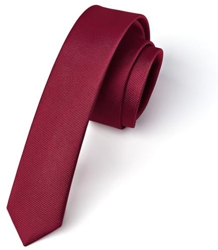 Enlision Krawatte Burgund Schmal Seide Krawatten für Herren Einfarbig Schlips Rot Hochzeit Party Krawatte 4cm Formelle Elegante Business