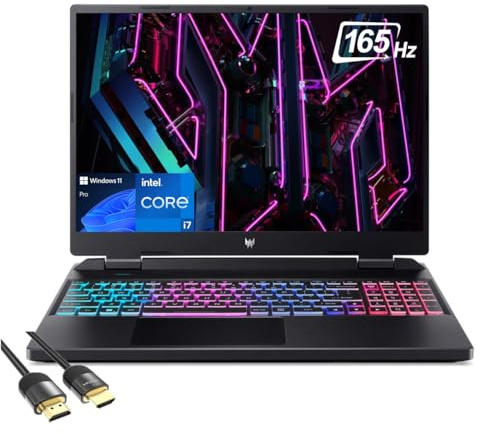 acer Predator Helios Neo 16 Gaming Laptop, 16/'' WQXGA 165Hz, Intel Core i7-13700HX, GeForce RTX 4060, 16GB DDR5, 1TB PCIe 4.0, 4-Zone RGB KB, TB 4, Wifi 6, RJ45, PDG HDMI, US Version KB, Win 11 Pro